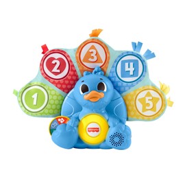 Fisher-Price BlinkiLinkis Numbers and Colours Peacock German Version Electronic Educational Toy with Light and Music for Babies and Toddlers from 9 Months HNN81