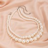 Chunky Pearl Necklace Choker for Women Big White Imitation Pearl