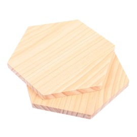 Gadpiparty 2Pcs Unfinished Solid Wood Hexagon Boards for DIY Art Craft Projects Natural Wooden Panels for Painting Home Decor and Holiday Decorations