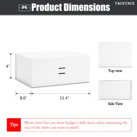 YACEYACE White Gift Wrap Box Medium, 1Pcs Hard Gift Wrapping Boxes with Lids, Gift Wrapping Box for Wrapping, Presents, Birthday, 11.4x8.6x4.1 inch