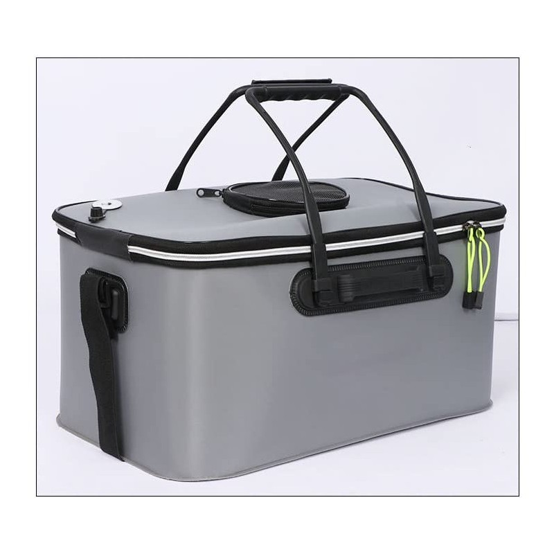 YAOYAOLING Portable Foldable Fishing Bucket,Fishing Bucke,Foldable Fish Bucket,baby blue/grey (grey)