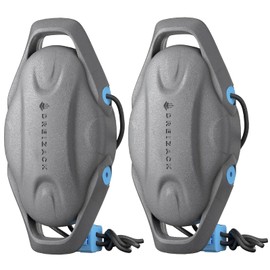 Dreizack Boat Fenders 2 Packs, EVA Boat Bumpers for Docking with Marine Nylon Ropes and Locks, Fit for Pontoon Boats, Fish Boats, Bass Boat and Yachts, Dark Grey