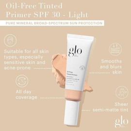 글로 스킨 뷰티 오일 프리 틴티드 프라이머 SPF 30, (라이트) 1.7온스 - 얼굴용 미네랄 메이크업, 4-in-1 파운데이션 프라이머, 시어 커버, 스킨케어 및 자외선 차단제 Glow Skin Beauty Oil-Free Tinted Primer SPF 30, (Light) 1.7 oz - Face Mineral Makeup, 4-in-1 Foundation Primer, Sheer Coverage, Skincare and Sunscreen [D