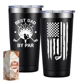 DOEARTE Golf Gifts for Dad - Fathers Day Gift for Dads - Christmas, Birthday Gifts for Dads from Daughter, Son, Kids, Wife - Best Dad by Par 20oz Tumbler