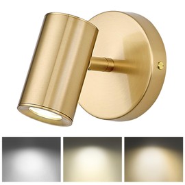 Cargifak Gold Wall Sconce, Modern Wall Light Fixture, LED Track Lighting with GU10 Bulb for Bedroom Entryway Bathroom Kitchen,CKSL4830-1W-BB-B