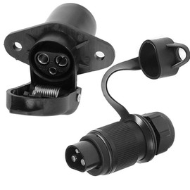 AGRISHOP 12 V 3 Pin Trailer Plug Socket Male Female Wiring Connector Adapter For Rv Caravan Tractor Truck Van Towbar Towing
