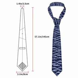 Yakuna Military Ships Men's Ties Submarines Patrol Blue Boats Men's Necktie Ties for Mens Daily Wedding Party Business