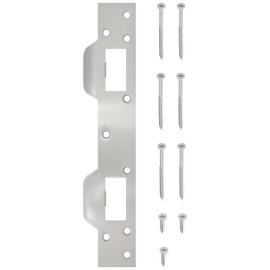 Nuk3y SP550 Combination Security Door Strike for 5-1/2 inch Hole Center (Satin Nickel)