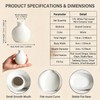 Mini White Ceramic Bud Vase Flat Round Glossy Table Decor