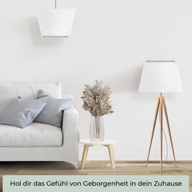 Wogati® Premium Lampshade E14/E27 Cotton | Various Sizes & Colours | Colour: White Trapezium/Size: L | Lampshade Floor Lamp + Lampshade Pendant Lamp + Lampshade for Table Lamp