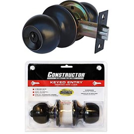 Constructor Chronos Entry Door Knob, Universal Keyed Lock Handle Set (Oil Rubbed Bronze)