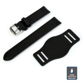 CASSIS U1023050019020M Calf Watch Strap, Back Waterproof, Type NATO Protector 2, 0.8 inch (20 mm), Black, Replacement Tool Included