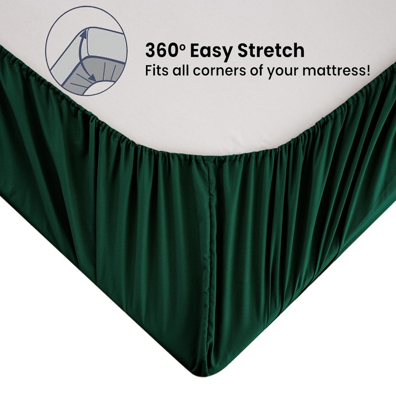 Soifox Super King Fitted Sheet Dark Green - Bed Sheets