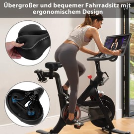 DAWAY C30i Comfortable Oversized Bicycle Saddle - Extra Wide Exercise Bike Bicycle Saddle for Women Men Seniors, Universal Replacement Bicycle Seat for MTB Ebike City Bike Road Bike Soft Foam Padded