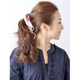 VINGTAINE H-483-PK Twist Ribbon Banana Clip Hair Accessories, Pink