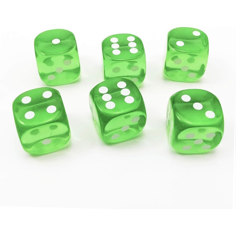 10 Pieces Green Dice, 6 Sided Dice for Board Games,