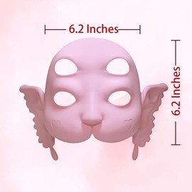 Yipintang Mel 3D Portals Mask for Adults Cry Baby Doll or Anime Mask for Fans, Full Face with Two Ears -pink (Screw-On)