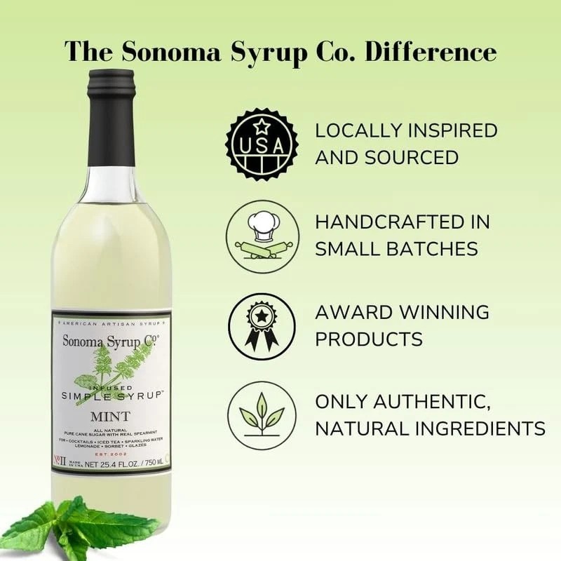Sonoma Syrup Co Mint Infused Simple Syrup 25.4 Fl Oz