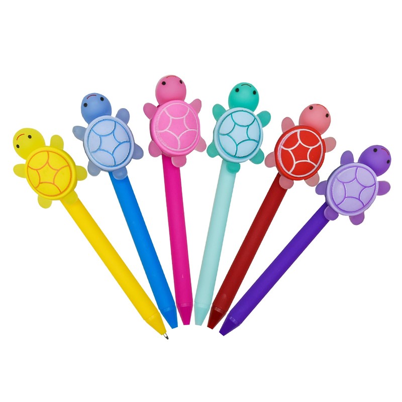 Maydahui 6 PCS Retractable Turtle Ballpoint Pen Black Ink Novelty