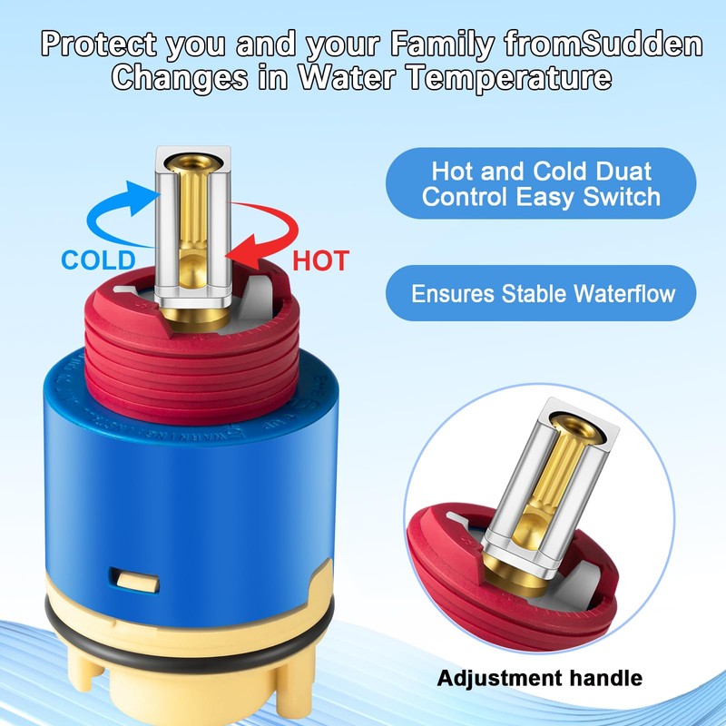 (1Pack) JH02BJ HL-40 Shower Cartridge Replacement,40mm Ceramic Pressure Balance Cartridge,for