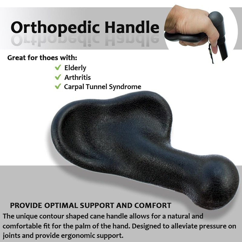 Orthopedic Walking Cane Fits Crutch Pipe Dia 7/8" Replacement for