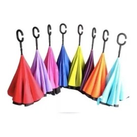 RIVERSOFY Paraguas Reversible Lisos Colores Surtidos Mayoreo  2 Pzs