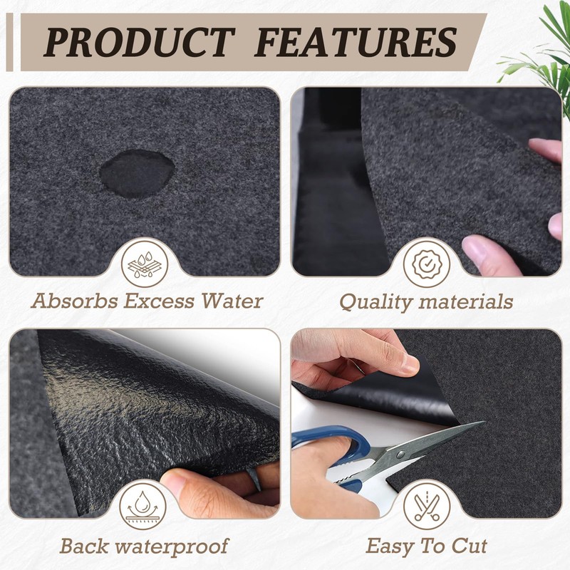 Under Washing Machine Mat, 60 x 36 Inches Absorbent Felt