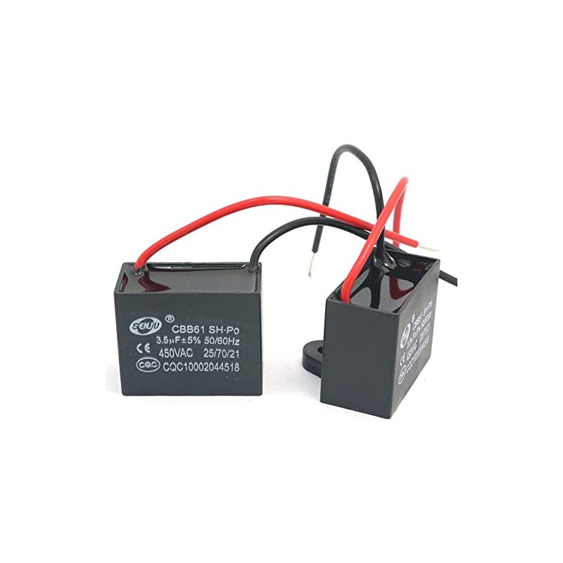 Fasizi 2Pcs CBB61 3.5uF 450V AC 50/60Hz Air Conditioner Fan