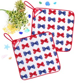 COLORFUL CANDY STYLE Loop Towel, Girls Imabari, Kindergarten, Nursery, Loop, Set of 2, Polka Dot and Striped French Ribbon N8504120
