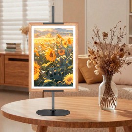 Pojvfvnk Tabletop Picture Easel Stand, Adjustable Picture Frame Holder Stand up to 29" H, Metal Easel Stand for Sign, Poster, Display, Artwork, Canvas, Decorative Stand (Black)
