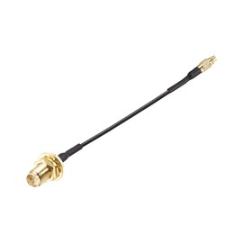sourcing map MMCX Male To RP-SMA Female Bulkhead,Pigtail Antenna Coaxial RF1.37 Low Loss Cable,RF Coaxial Adapter Connector,4inch