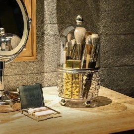 Porta Brochas De Maquillaje Hoosel Giratorio 360 Con Tapa Im