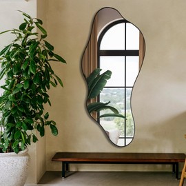DAOYIJIAJU Large Irregular Wall Mirror, Big Asymmetrical Organic Mirror, Modern Unique Mirrors for Living Room Bathroom Bedroom Entryway Fireplace, 47.2"x21.6"
