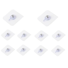 WLERIR Self Adhesive Wall Hooks No Drill Picture Hangers 10 Pack