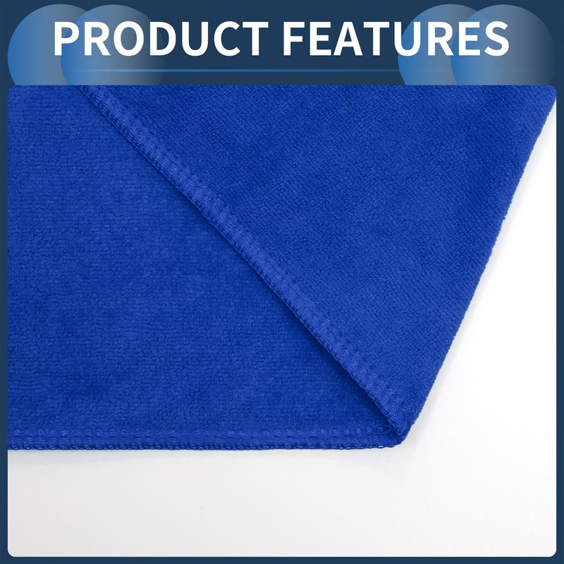 INFINAUTO Cleaning Cloths Towel,Car Drying Plush Cloth Absorbent Microfiber Blue,1pcs