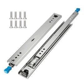 Hitess 1 Pair 52 Inch Heavy Duty Drawer Slides with Lock 250lb Load Capacity,Full Extension Side Mount Ball Bearing Drawer Rails
