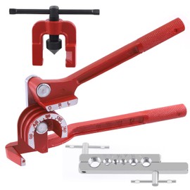 Tanstic 2Pcs Flaring Tool and Tube Bender, 5/8" 5/16" 3/16" 1/4" 3/8" 1/2" Line Flaring Tools and 3 in 1 Copper Bender 1/4" 5/16" 3/8" Manual Tubing Bender for Pipe Copper Brass Aluminum