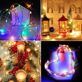 litogo Fairy Lights Dimmable[2 Packs], 39FT 120LED USB String Lights with Remote Control, 8 Modes Timing Twinkle Lights for Christmas Bedroom Indoor Home Room Decor[Warm White+Multi Color]