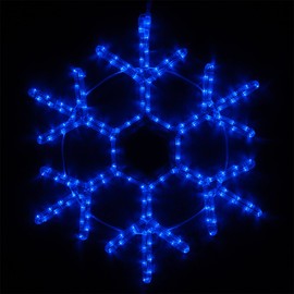 Wintergreen Lighting LED Hanging Snowflake Decorations – Christmas Decoration (12, Blue Lights)