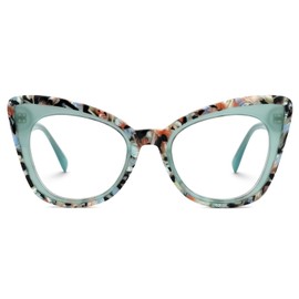 Zeelool Women's Cat Eye Glasses Stylish Acetate Eyewear Blue Light Blocking Glasses Anti Eyestrain Glasses ZJGA359158-01 Green
