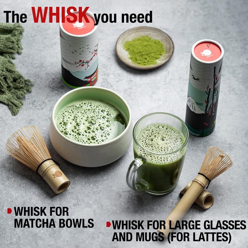 ORIGEENS Matcha Whisk Bamboo with A Long Handle - A