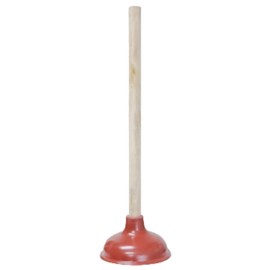Heavy Duty Toilet Plunger for Bathroom - Strong Suction Force Cup Rubber with 18 in. Wooden Handle to Fix Clogged Toilets and Drains (4, Red)