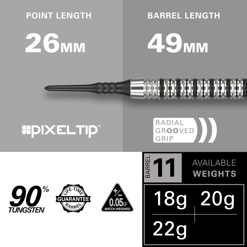 Target Darts EXO Edition 90% Tungsten Darts with Plastic Tip