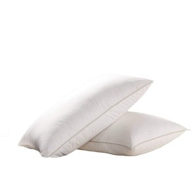 Luxurious Goose Down Pillow - 1200 Thread Count Egyptian Cotton, Firm, Queen Size, Set of 2
