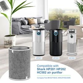 Doifyn HP200 Series Replacement Filter Compatible with Shark HP201 HP202 HP232 & HC502 Air Purifier Three-level Filtration System Cleans up to 99.98% of Particles,Compare to Part # HE2FKBAS,HE2FKBASMB