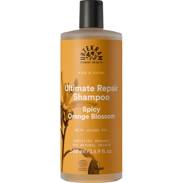 Urtekram Spicy Orange Blossom Ultimate Repair Shampoo for Damaged Hair - Natural and Organic (500 ml, Pack of 1)