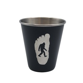 Bigfoot Sasquatch with Redwood Tree Stainless Steel Shot Glass