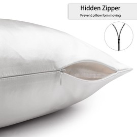 Texbee Silk Pillowcase for Hair and Skin Hidden Zipper, 1PC Silk Pillow Cases Queen Size for Women Men Comfortable Breathable(20"x30",Silver Grey)