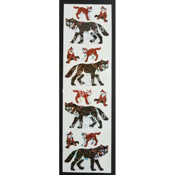 HAMBLY STUDIOS PRISMATIC WOLF AND CUBS / PUPS STICKERS COLLECTIBLE