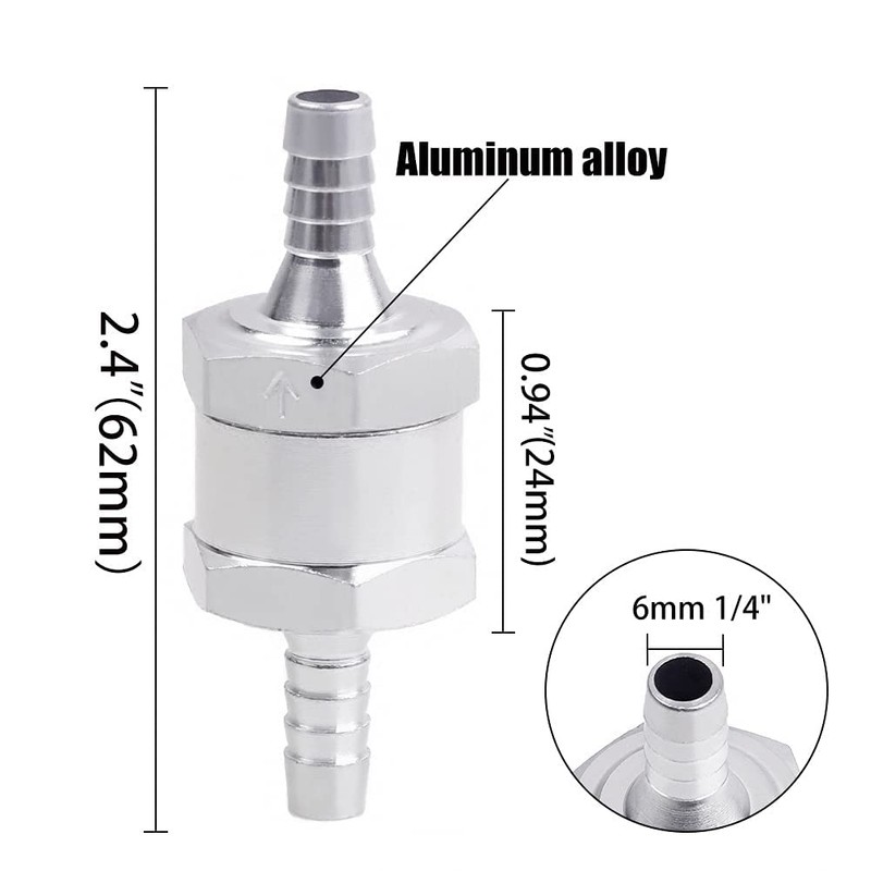 Joywayus 1/4" Fuel Non Return One Way Check Valve Petrol